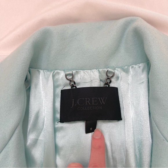 J. Crew Collection Tiffany Blue Mint Stadium Cloth Cocoon Wool Jacket Coat 8 - Picture 4 of 6